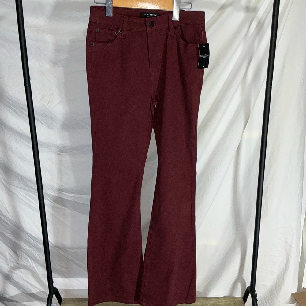 Lucky Brand Deep Red Flare Pants